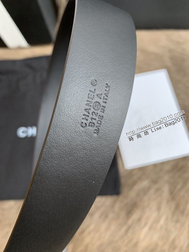Chanel女士皮帶 香奈兒小香鑽圈雙面用小牛皮腰帶  jjp1174